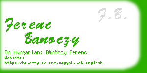 ferenc banoczy business card
