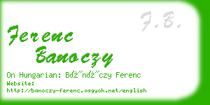 ferenc banoczy business card